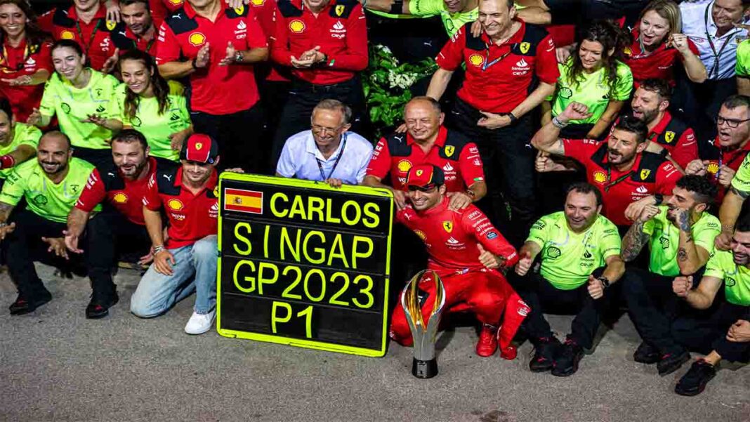 Sainz’s clever strategy helps Ferrari win the Singapore GP Sainz’s clever strategy helps Ferrari win the Singapore GP