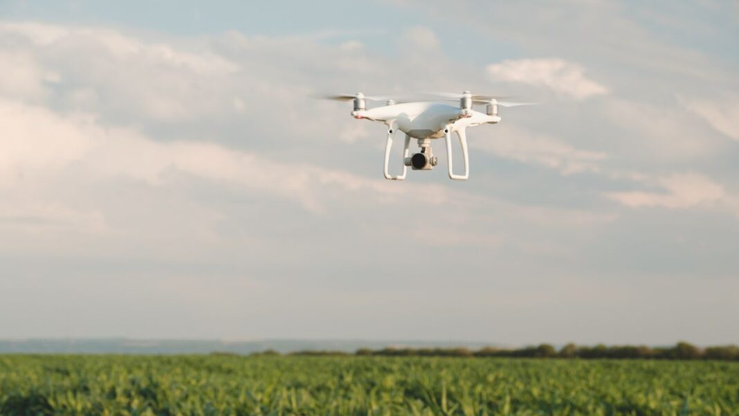Robot spinning seeds are dispersed by drones for… Robot spinning seeds are dispersed by drones for…