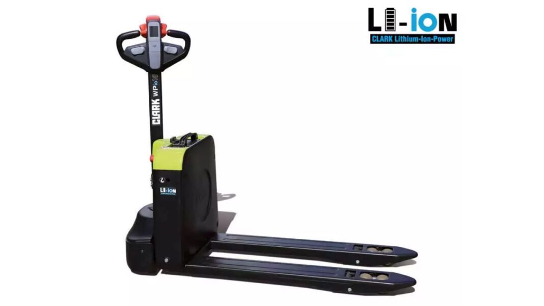 Clark introduces a brand-new electric low-lift pallet truck featuring cutting-edge… Li-Ion) Clark introduces a brand-new electric low-lift pallet truck featuring cutting-edge… Li-Ion)