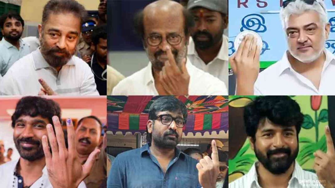 South Indian stars at polling stations South Indian stars at polling stations