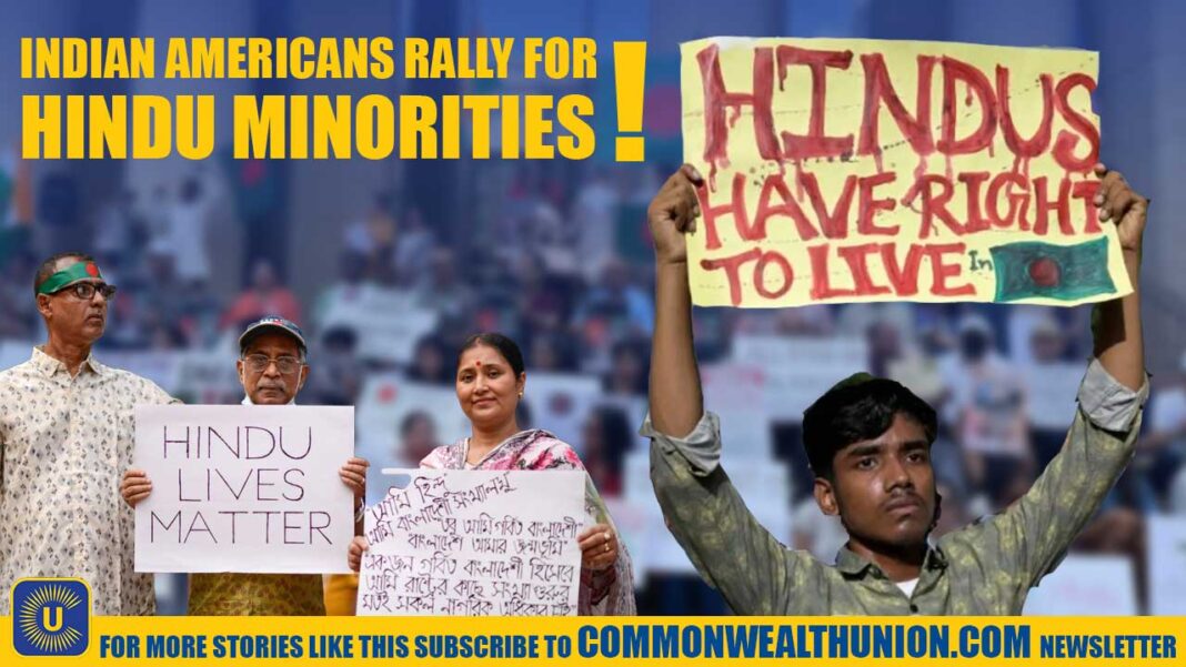 Indian-Americans Rally Against Rising Attacks on Hindus in Canada and Bangladesh