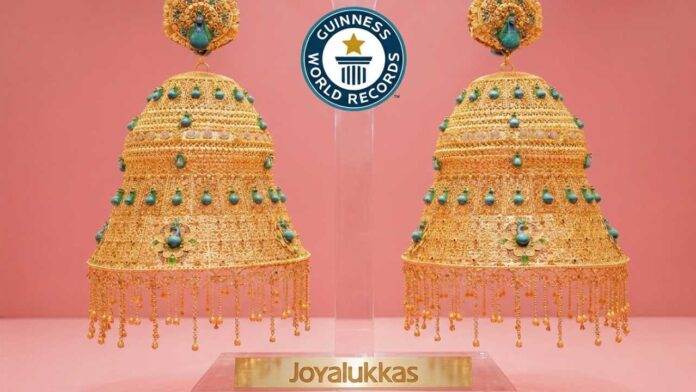 Indian jewellery brand sets Guinness record with 16 kg gold jhumkas in Dubai!